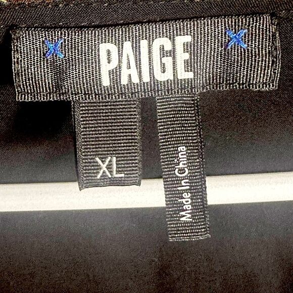 PAIGE Osaka Black Multi Long Sleeve Floral Silk Blend Top Size XL 📦 - Picture 4 of 10